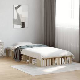Berkfield Home Bed Frame without Mattress Sonoma Oak 75x190 cm Small Single in Light Oak - thumbnail 2