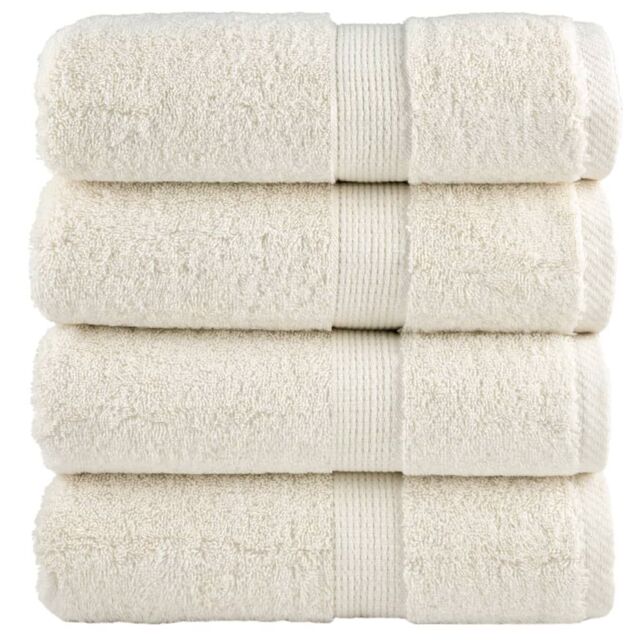Berkfield Home Premium Soap Towels SOLUND 4 pcs Cream 30x30 cm 600 gsm - image 1