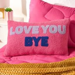 OHS Love You Bye Slogan Decorative Scatter Cushion Throw Pillow in Pink - thumbnail 3