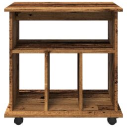 Berkfield Home Rolling Cabinet Old Wood 60x45x60 cm Engineered Wood in Brown - Size: 60 x 45 x 60 cm - thumbnail 5