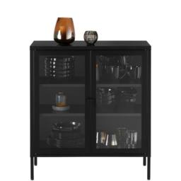 tectake Metal Display Case Baker in Black - thumbnail 2