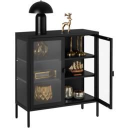 tectake Metal Display Case Baker in Black - thumbnail 3