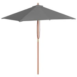 Berkfield Home Outdoor Parasol with Wooden Pole 150x200 cm Anthracite in Dark Grey - thumbnail 3