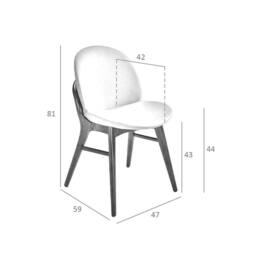 Angel Cerda Dark Mink Leatherette Dining Chair in Beige - thumbnail 8