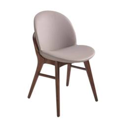 Angel Cerda Dark Mink Leatherette Dining Chair in Beige