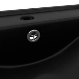 Berkfield Home Luxury Basin with Faucet Hole Matt Black 60x46 cm Ceramic - thumbnail 5