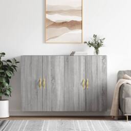 Berkfield Home Wall Mounted Cabinets 2 pcs Grey Sonoma 69.5x34x90 cm - thumbnail 2