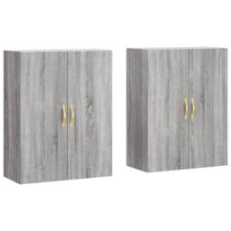 Berkfield Home Wall Mounted Cabinets 2 pcs Grey Sonoma 69.5x34x90 cm - thumbnail 1