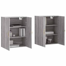 Berkfield Home Wall Mounted Cabinets 2 pcs Grey Sonoma 69.5x34x90 cm - thumbnail 3