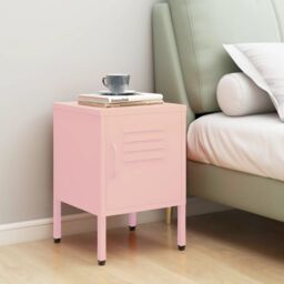 Berkfield Home Nightstand Pink 35x35x51 cm Steel - Size: 35 x 35 x 51 cm