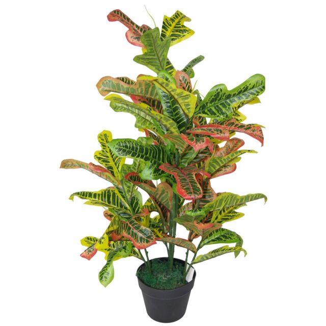 Leaf 90cm Artificial Codiaeum Multicoloured House Plant in Orange - image 1