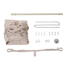 FORGEVIO White Hammock Swing Chair with Tassels, Bohemian Hanging in Off-White - thumbnail 4