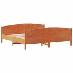 Berkfield Home Bed Frame without Mattress Wax Brown 180x200 cm Super King Solid Wood Pine - thumbnail 6