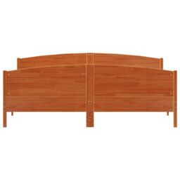 Berkfield Home Bed Frame without Mattress Wax Brown 180x200 cm Super King Solid Wood Pine - thumbnail 4