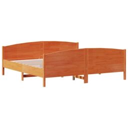 Berkfield Home Bed Frame without Mattress Wax Brown 180x200 cm Super King Solid Wood Pine - thumbnail 2