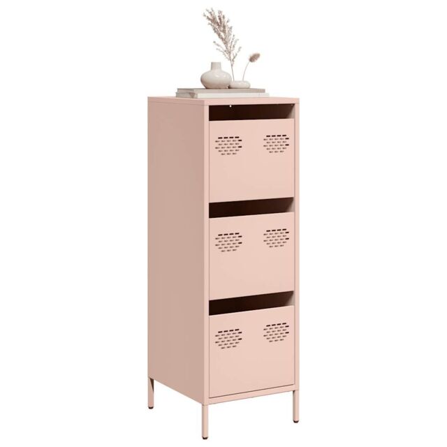 Berkfield Home Highboard Pink 39x35x103.5 cm Steel - image 1
