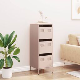 Berkfield Home Highboard Pink 39x35x103.5 cm Steel - thumbnail 3