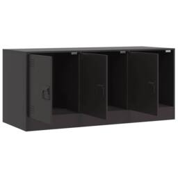 Berkfield Home TV Cabinet Black 99x39x44 cm Steel - Size: 99 x 39 x 44 cm - thumbnail 7