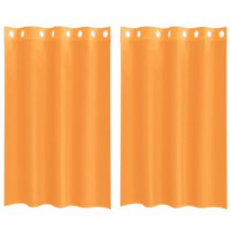 Berkfield Home Voile Curtains with Grommets 2 pcs Orange 140x175 cm - thumbnail 2