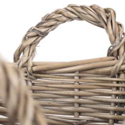 Red Hamper Wicker Antique Wash Finish Handled Unlined Storage Basket in Brown - Size: Small - thumbnail 5