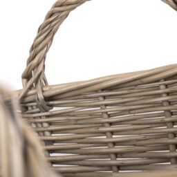 Red Hamper Wicker Antique Wash Finish Handled Unlined Storage Basket in Brown - Size: Small - thumbnail 4