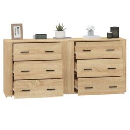 Berkfield Home Sideboards 2 pcs Sonoma Oak Engineered Wood in Brown - thumbnail 5