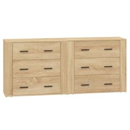 Berkfield Home Sideboards 2 pcs Sonoma Oak Engineered Wood in Brown - thumbnail 2