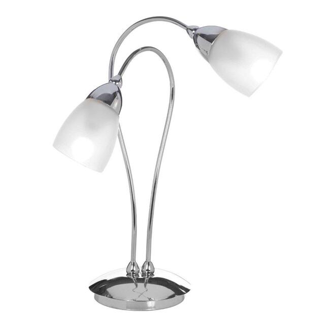 Cygnus Silver Chrome 2 Light Table Lamp - image 1