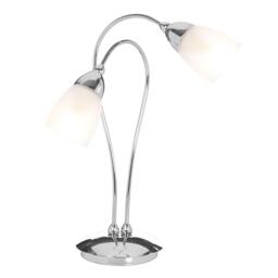 Cygnus Silver Chrome 2 Light Table Lamp - thumbnail 3
