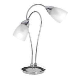 Cygnus Silver Chrome 2 Light Table Lamp - thumbnail 1