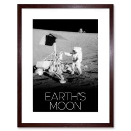"Artery8 Wall Art Print NASA Our Solar System Earth's Moon Apollo 12 Lunar Surveyor Artwork Framed 9X7 Inch in Brown - Size: W7"" x H9""" - thumbnail 1