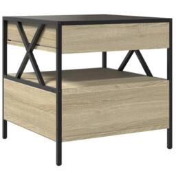 Berkfield Home Decorative Coffee Table with Infinity LED Sonoma Oak 50x50x51 cm in Brown - Size: 50 x 50 x 51 cm - thumbnail 9