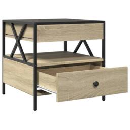 Berkfield Home Decorative Coffee Table with Infinity LED Sonoma Oak 50x50x51 cm in Brown - Size: 50 x 50 x 51 cm - thumbnail 7