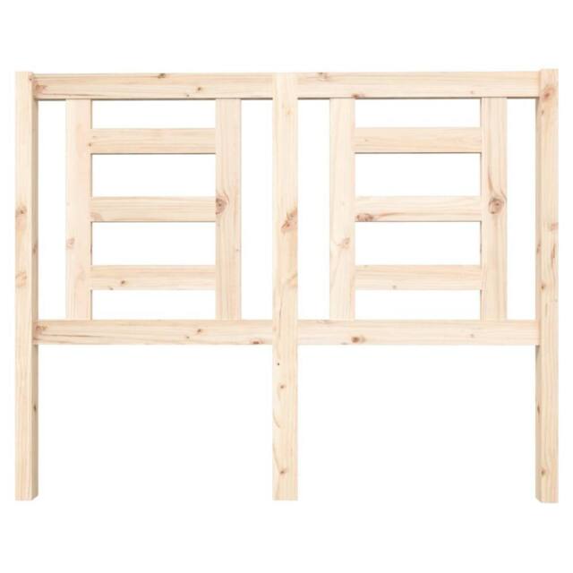 Berkfield Home Beautiful Bed Headboard 126x4x100 cm Solid Wood Pine in Natural - Size: 126 x 4 x 100 cm - image 1