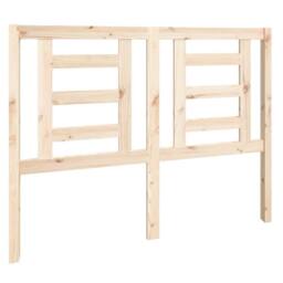 Berkfield Home Beautiful Bed Headboard 126x4x100 cm Solid Wood Pine in Natural - Size: 126 x 4 x 100 cm - thumbnail 3