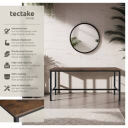 tectake Pair of Benches Fairfield 108 x 32.5 x 50 cm in Brown - thumbnail 2
