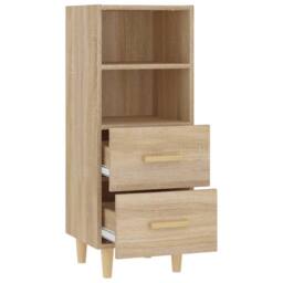Berkfield Home Sideboard Sonoma Oak 34.5x34x90 cm Engineered Wood in Light Tan - thumbnail 7