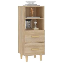 Berkfield Home Sideboard Sonoma Oak 34.5x34x90 cm Engineered Wood in Light Tan - thumbnail 4