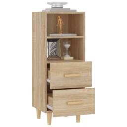 Berkfield Home Sideboard Sonoma Oak 34.5x34x90 cm Engineered Wood in Light Tan - thumbnail 5
