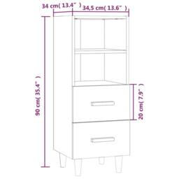 Berkfield Home Sideboard Sonoma Oak 34.5x34x90 cm Engineered Wood in Light Tan - thumbnail 8