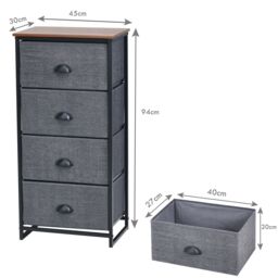 Costway 4-Drawer Fabric Dresser Metal Frame Chest of Drawers Nightstand - thumbnail 5