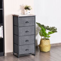 Costway 4-Drawer Fabric Dresser Metal Frame Chest of Drawers Nightstand - thumbnail 6