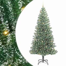 Berkfield Home Artificial Christmas Tree Snow Flocked with LED Light 240 cm in Green - thumbnail 2