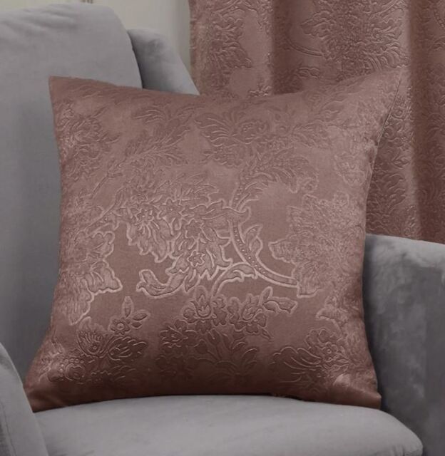 New Edge Blinds Royal Damask Cushion Cover in Pink - Size: 43 cm x 43 cm