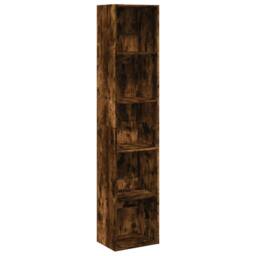 Berkfield Home Decorative Bookcase Smoked Oak 40x30x189 cm Engineered Wood in Brown - Size: 40 x 30 x 189 cm - thumbnail 3