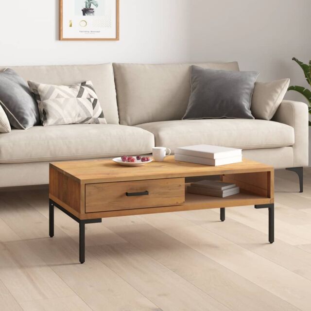 Berkfield Home Coffee Table 90x50x35 cm Solid Pinewood in Brown - Size: 90 x 50 x 35 cm - image 1