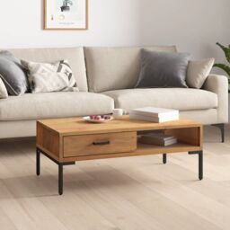 Berkfield Home Coffee Table 90x50x35 cm Solid Pinewood in Brown - Size: 90 x 50 x 35 cm - thumbnail 1
