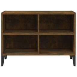 Berkfield Home TV Cabinet with Metal Legs Smoked Oak 69.5x30x50 cm in Brown - thumbnail 4