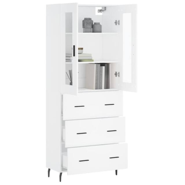 Berkfield Home Highboard White 69.5x34x180 cm Engineered Wood - image 1