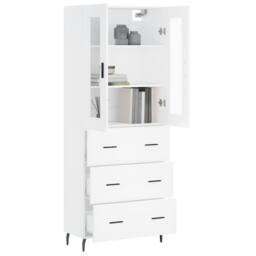 Berkfield Home Highboard White 69.5x34x180 cm Engineered Wood - thumbnail 1